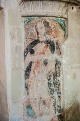 Wall painting of a saint