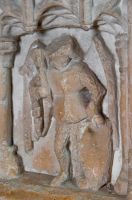 Badingham, St John the Baptist Church, Woodwose on font base