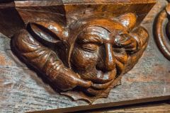 Medieval misericord in the chancel