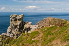 The barrow is set in spectacular coastal scenery