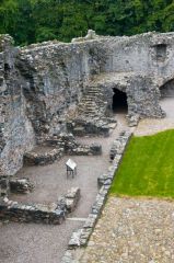 Ruins of service buildings inside the castle wall