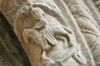 Barfreston, St Nicholas Church, Carved figure, rider