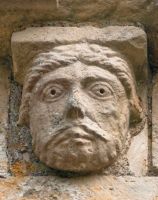 Barfreston, St Nicholas Church, Carved face 7