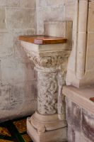 Barton-le-Street, St Michael's Church, Carved piscina on pedestal