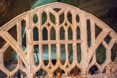 Medieval window tracery of Beer stone