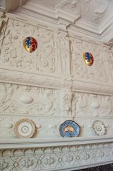 A richly carved Jacobean overmantle