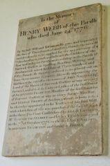 Henry Webb dedication memorial, 1776