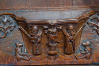 Beverley, St Mary's Church, Medieval misericord of fox preaching
