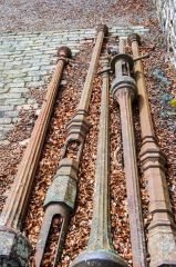 Gas pipes laid out in the yard