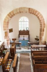 Looking down from the west gallery
