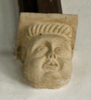 Black Bourton, St Mary's Church, Corbel head carving, nave