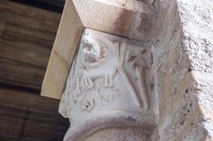 Agnus Dei carving on a column capital