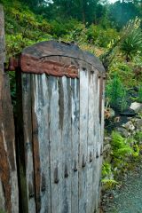A rustic garden gate