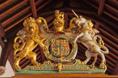 Gilded royal coat of arms