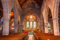Looking up the cathedral nave