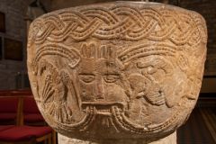 The beautifully carved font
