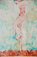Brent Eleigh, St Mary's Church, Crucifixion wall painting detail