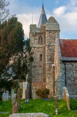 The west tower and churchyard