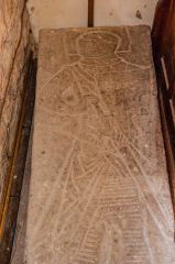 Incised grave slab of a knight