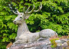 The Parker stag atop the gatehouse