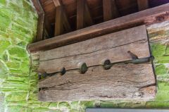 Old parish stocks in the porch