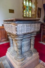The 12th century Purbeck marble font
