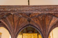 Detail of carving on the screen