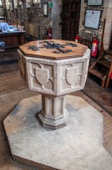 Buckden, St Mary's Church, The medieval font