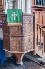 Buckden, St Mary's Church, The beautifully carved Jacobean pulpit