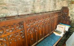 Drake's pew in the church