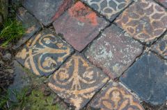 Medieval tiles in the abbey church