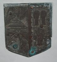 Throckmorton brass coat of arms