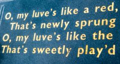 Inscribed verse in the rose garden