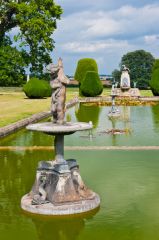 Garden pool and statues