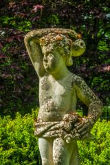 A statue in the water gardens