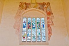 The east window and 1710 wall paintings