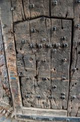 The worn medieval door