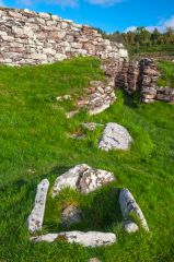 A stone cist outside the main entrance