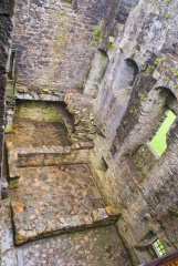 Looking down inside the tower