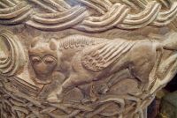 Winged bull carving