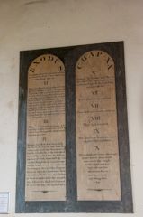 Ten Commandment board, north wall