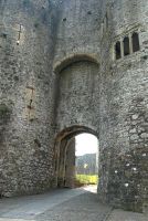 The inner face of the castle gatehouse