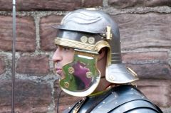 A 'Roman soldier' entertaining garden visitors