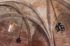 The vaulted ceiling