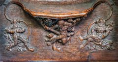 Medieval misericord in the quire