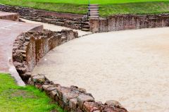 A section of the amphtheatre retaining wall