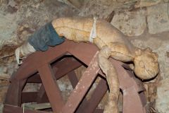 A mock medieval torture wheel