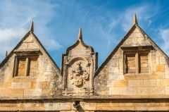 Hicks coat of arms, east gable