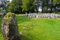 North-east cairn with standing stone