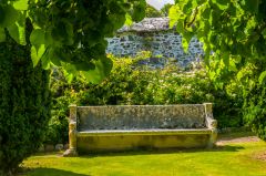 A shaded garden seat